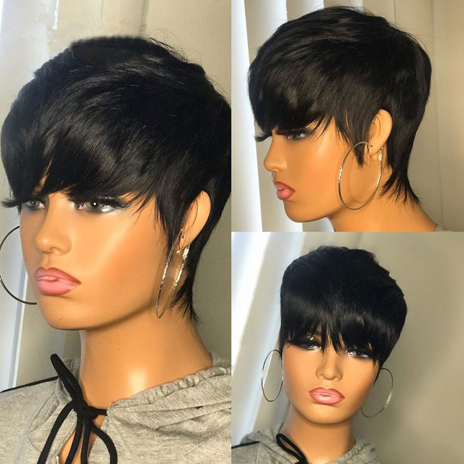 Short Pixie Cut Wig Human Hair Cheap - Wig Rambut Manusia Pendek Potongan Pixie