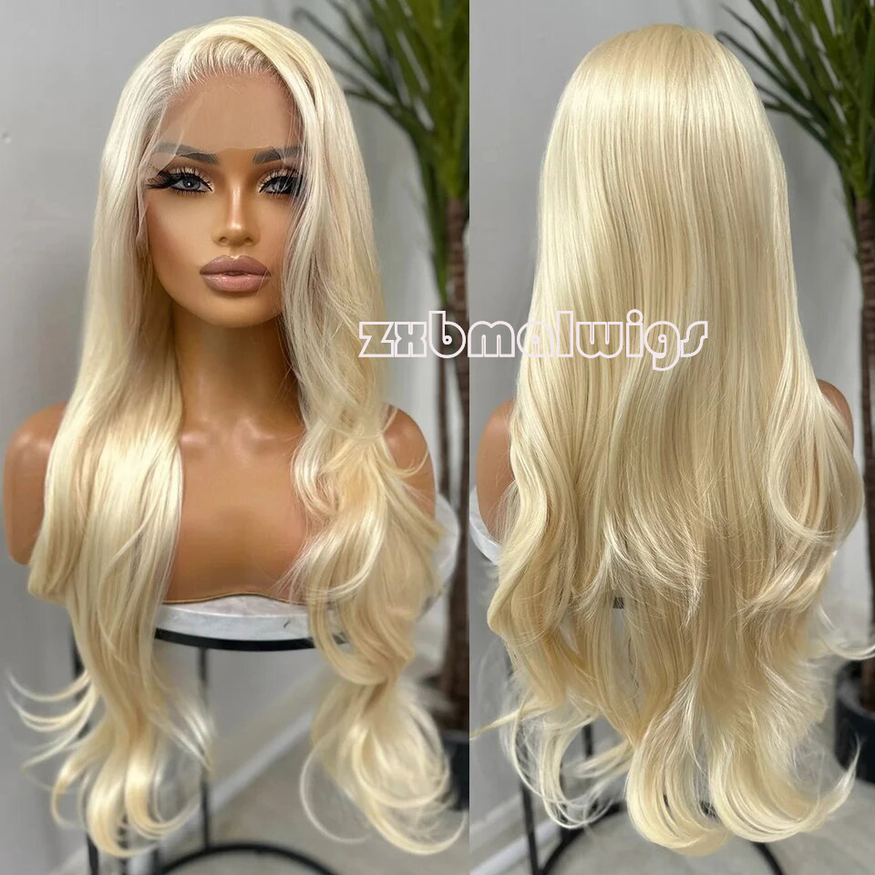 613 Blonde Body Wave Lace Front Wig - Rambut Sintetis 613 Warna Pirang Gelombang