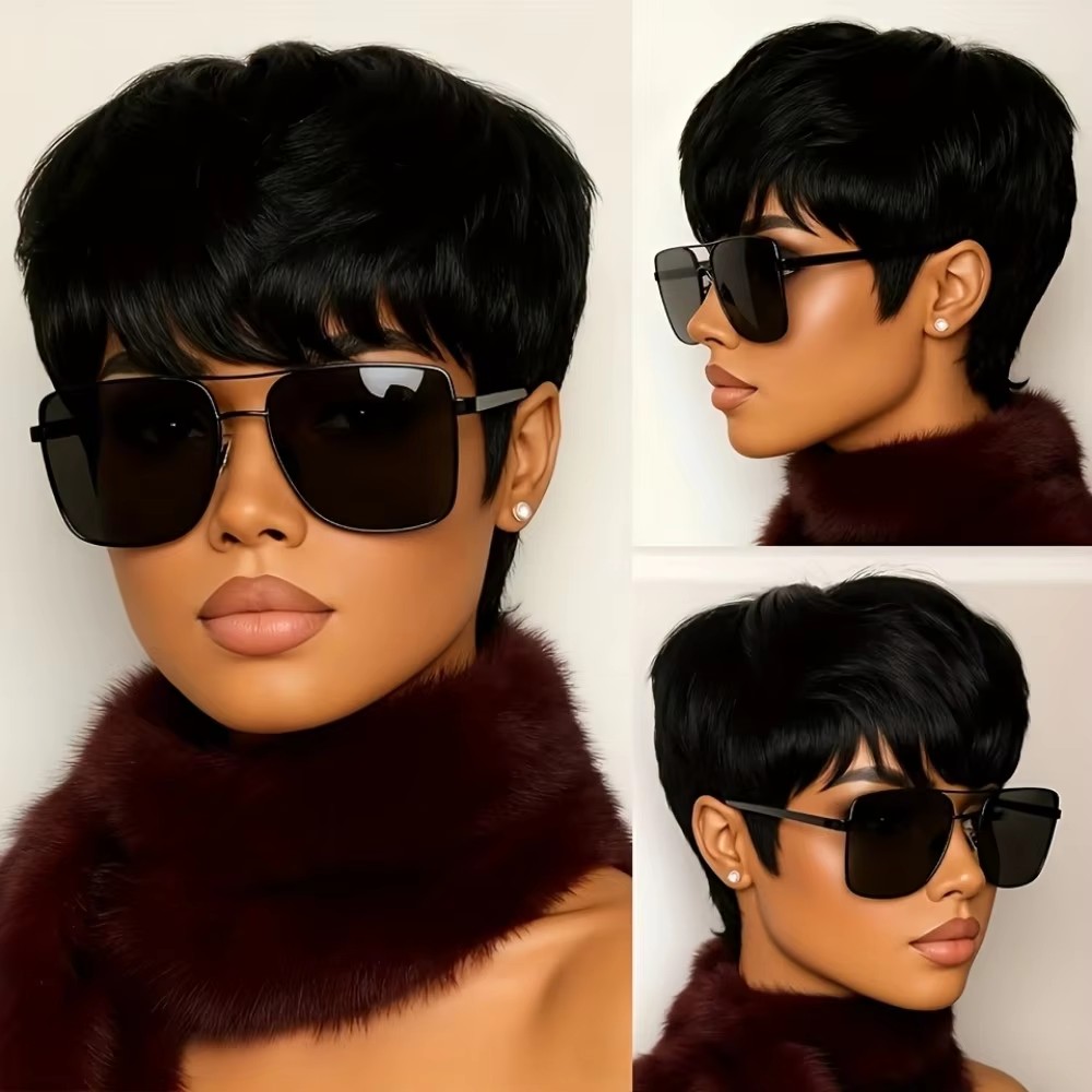 Short Pixie Cut Wig Human Hair Cheap - Wig rambut manusia pendek model pixie