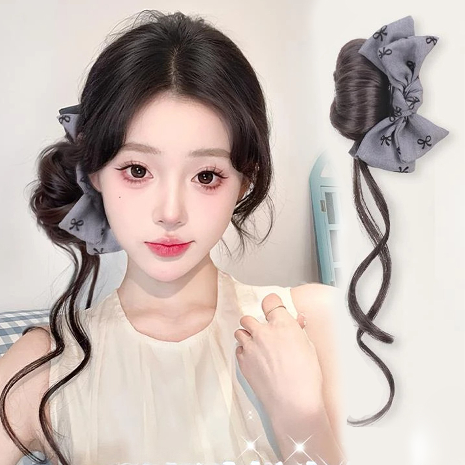 Claw Clip Messy Bun Hair Piece - Rambut Sintetis Sanggul Ekstensi Rambut dengan