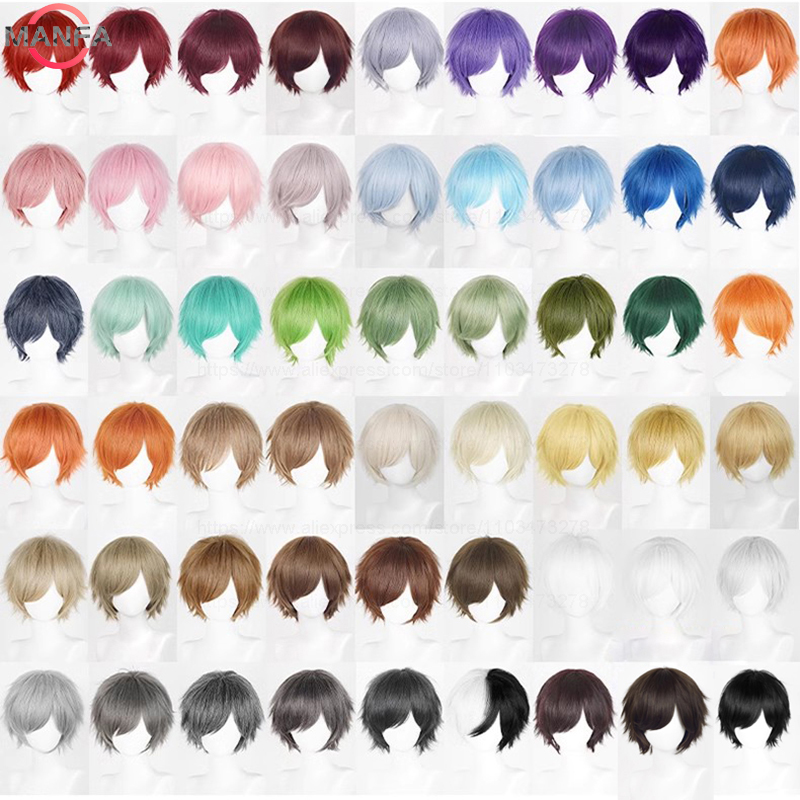 Synthetic Braided Wigs For Black Women - Anime 30cm Wig Cosplay lurus pendek