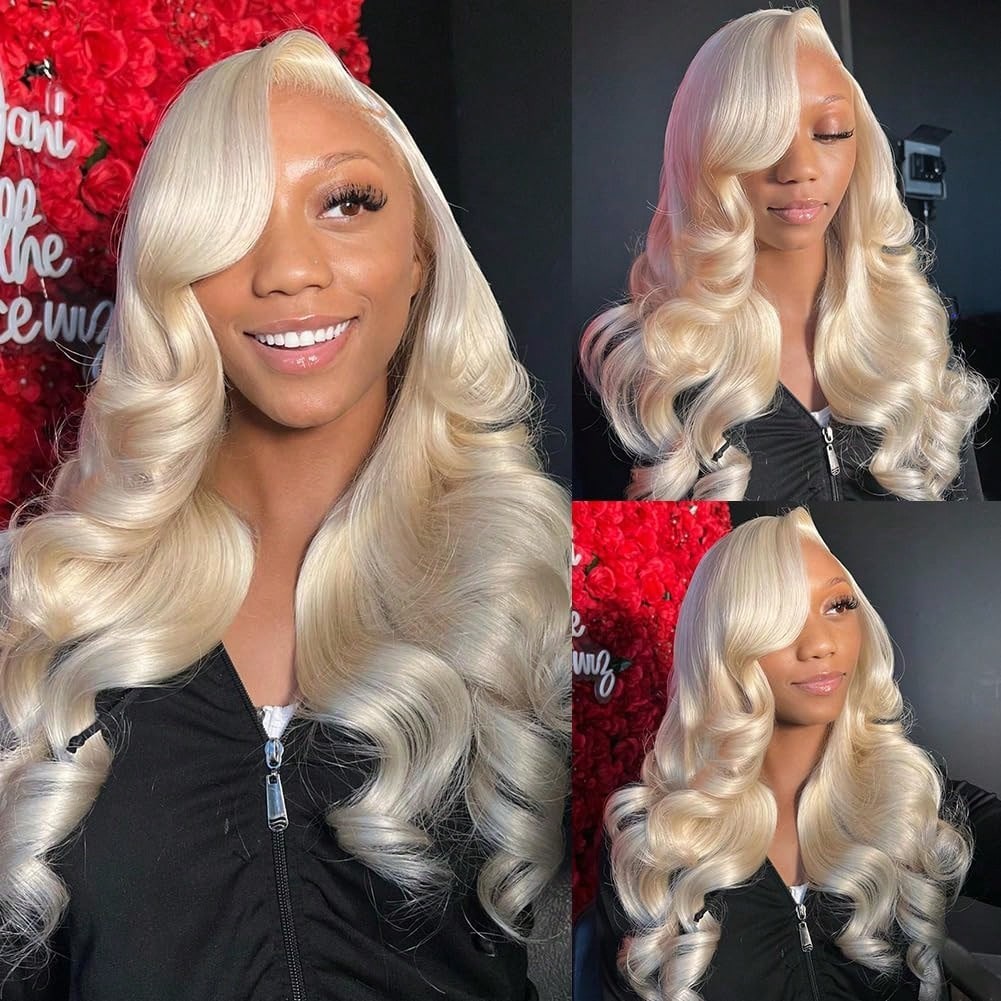 613 Blonde Body Wave Lace Front Wig - Wig Rambut Asli 613 13x6 Lace