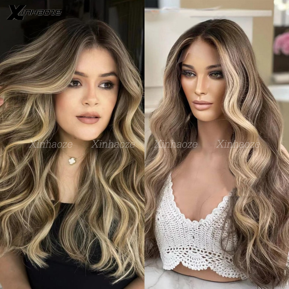 613 Blonde Body Wave Lace Front Wig - Wig rambut manusia gelombang pirang transparan
