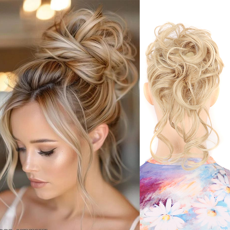Claw Clip Messy Bun Hair Piece - Rambut Berantakan Sanggul Potongan Rambut untuk