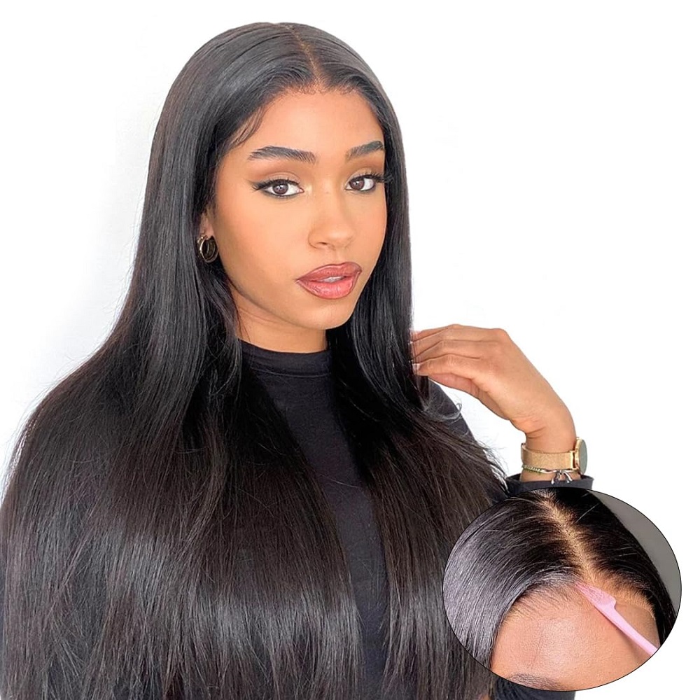 Glueless Wear And Go Human Hair Wig - Wig Rambut Asli 7x5 Straight Lace