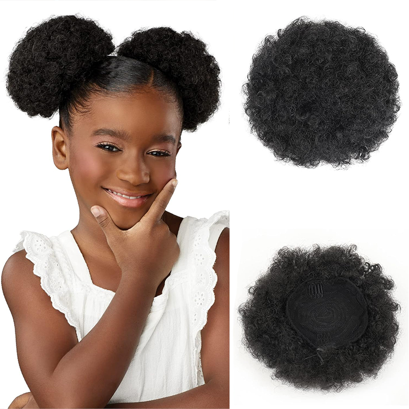 Drawstring Afro Curly Puff Ponytail - Ekor kuda serut Puff Afro sintetis