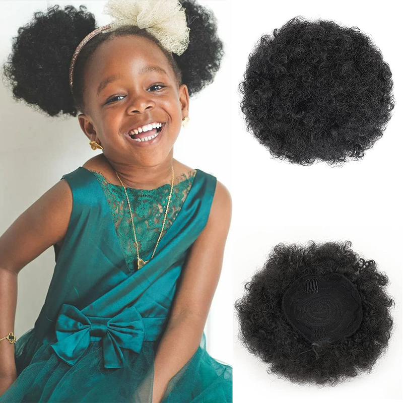 Drawstring Afro Curly Puff Ponytail - 6 inci Afro Puff tali serut