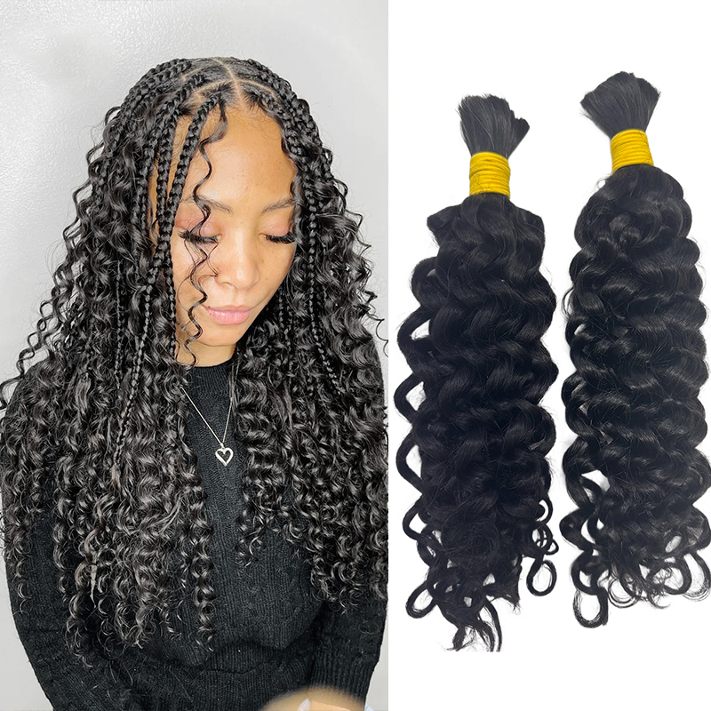 Water Wave Bulk Human Hair For Braiding - Rambut Manusia Asli Model Water Wave