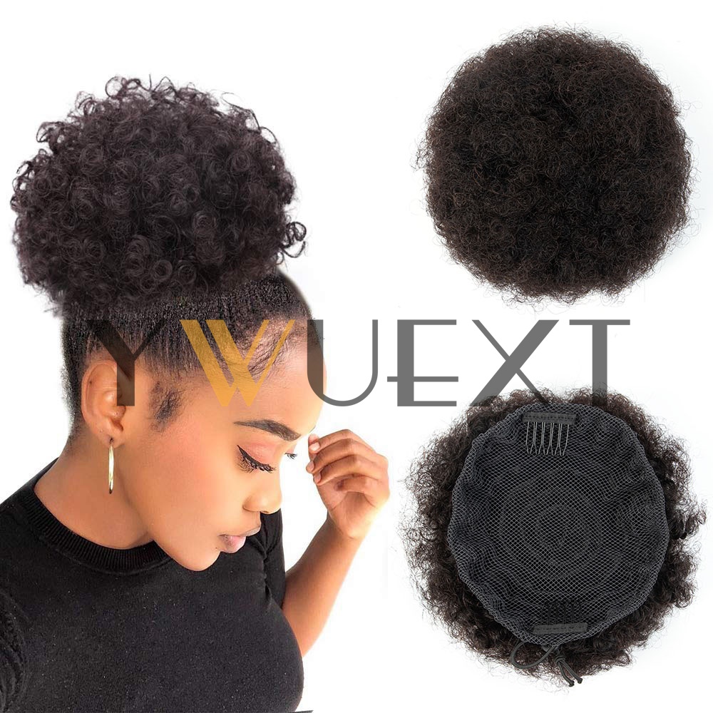 Drawstring Afro Curly Puff Ponytail - Ekstensi rambut ponytail Afro Puff 4-6