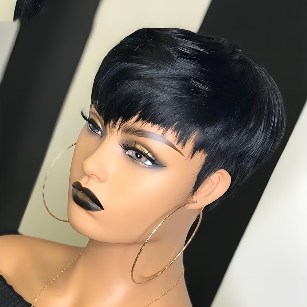 Short Pixie Cut Wig Human Hair Cheap - Wig Pixie pendek lapisan rambut manusia