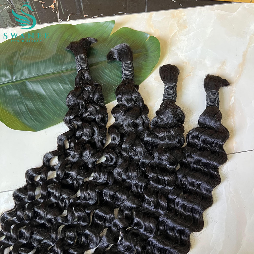 Water Wave Bulk Human Hair For Braiding - Rambut Manusia 100% Water Wave untuk