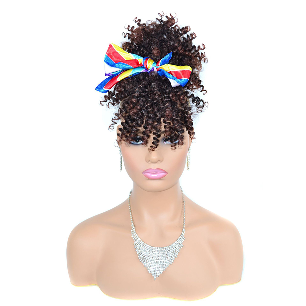 Drawstring Afro Curly Puff Ponytail - Rambut Palsu Afro Kinky Curly Puff