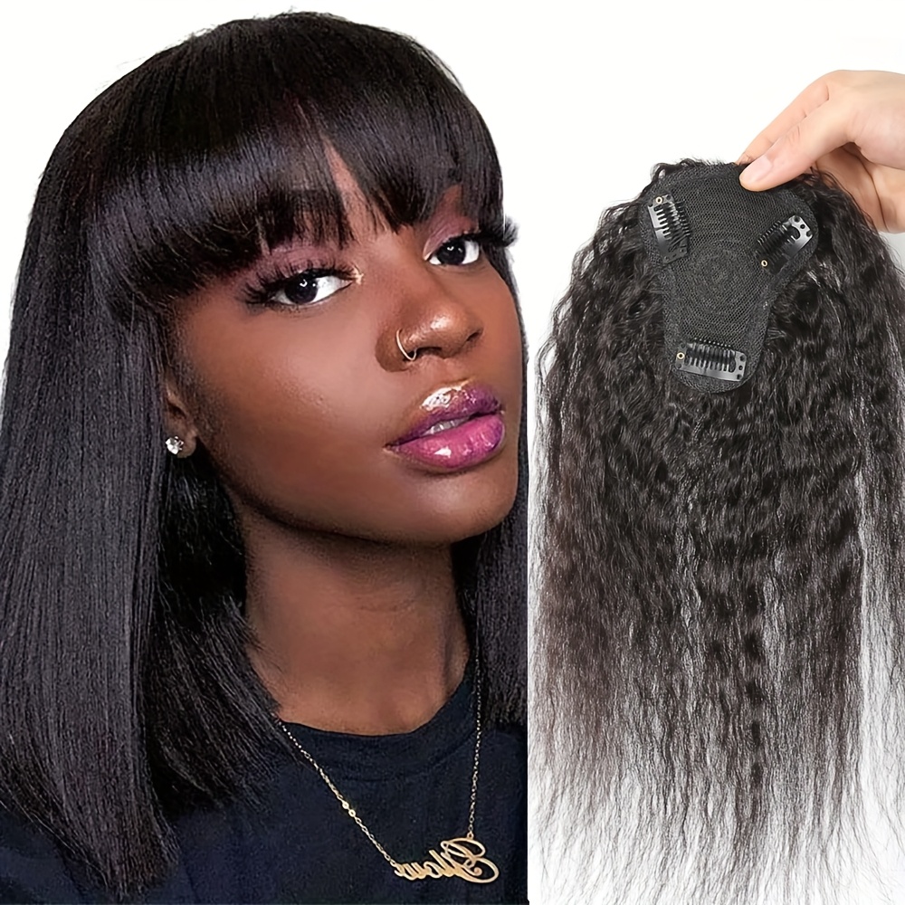 Hair Bundles - Rambut Topper Lurus Keriting dengan Poni,