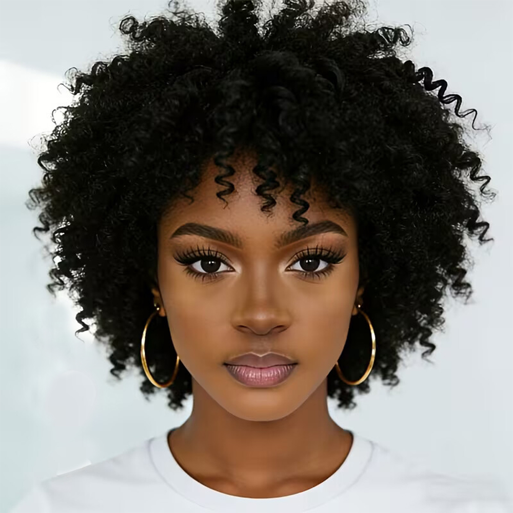 Short Pixie Cut Wig Human Hair Cheap - Wig Rambut Manusia Bob Pendek Keriting