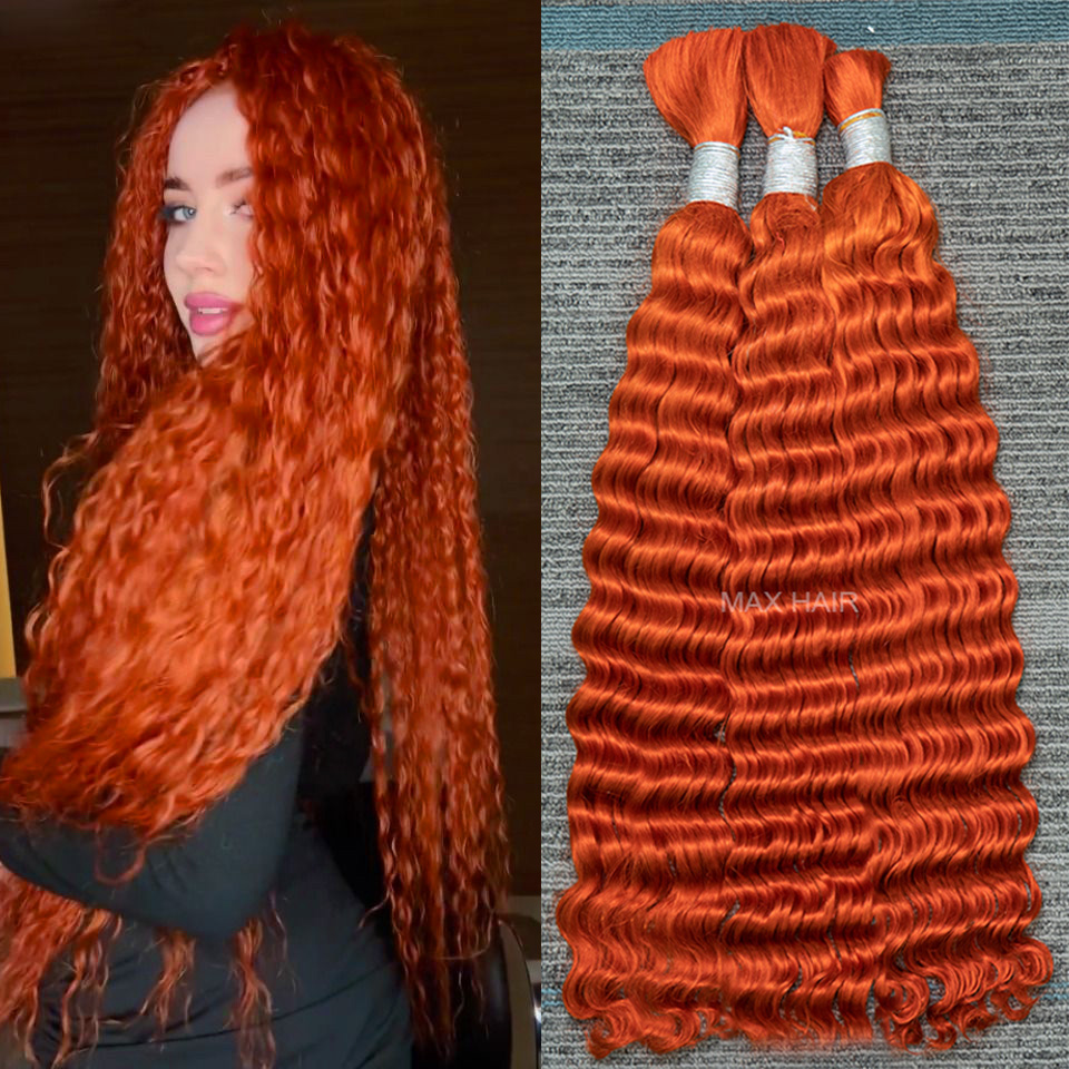 Water Wave Bulk Human Hair For Braiding - Rambut manusia pemanjangan massal air gelombang