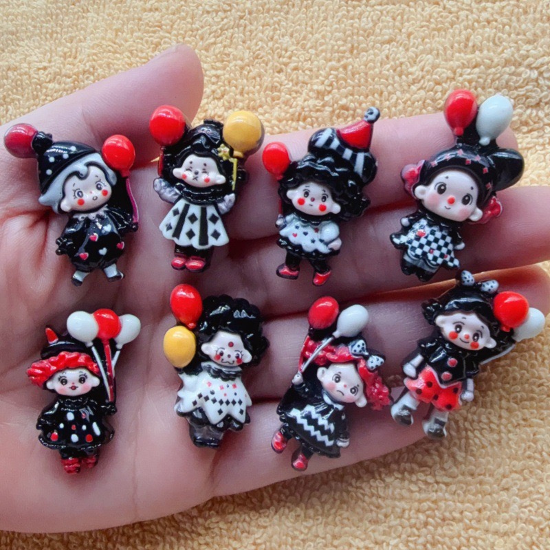 Hair Clips - 12 Buah Balon Joker Aksesori Resin