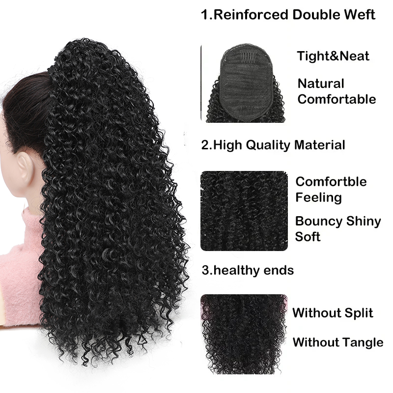 Ekor kuda palsu keriting panja - Drawstring Afro Curly Puff Ponytail ulasan dan harga