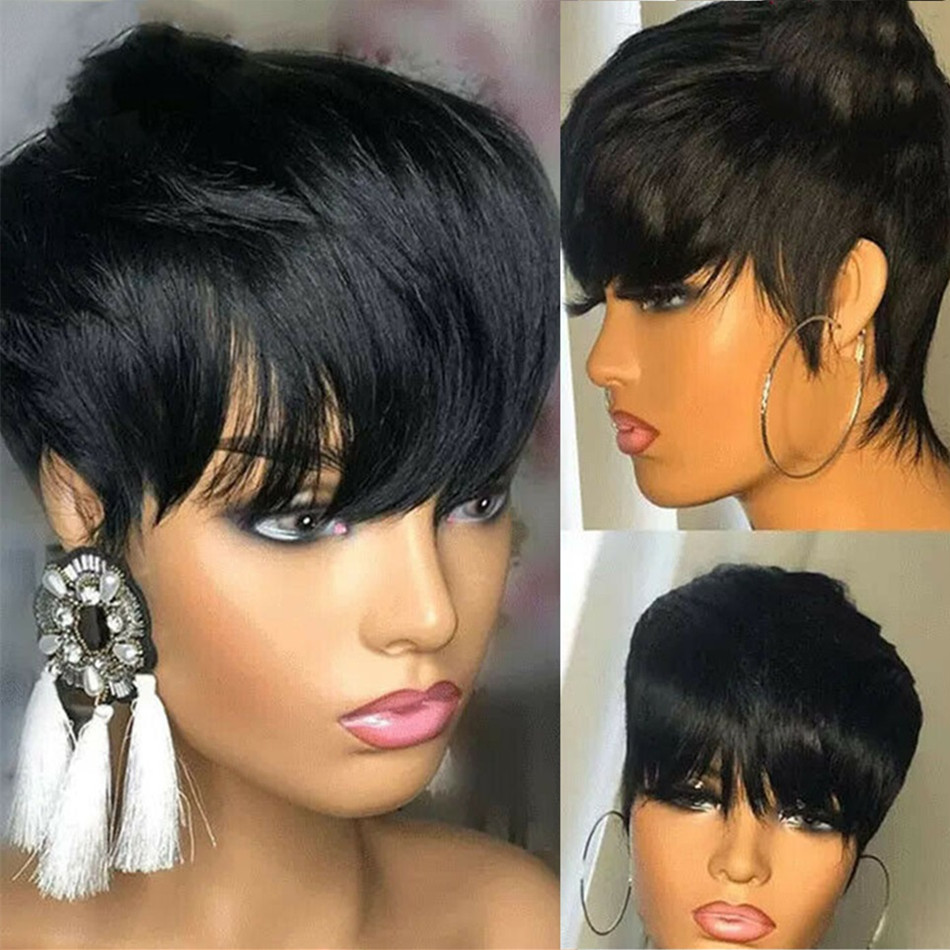 Wig Rambut Manusia Pendek Poto - Short Pixie Cut Wig Human Hair Cheap ulasan dan harga