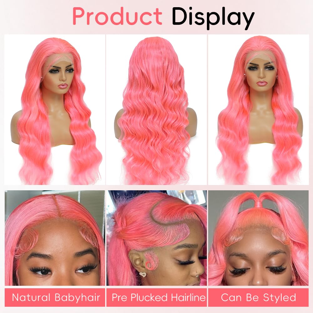 Wig Rambut Asli Berwarna Pink  - Hd Lace Frontal Wig Human Hair Pre Plucked ulasan dan harga