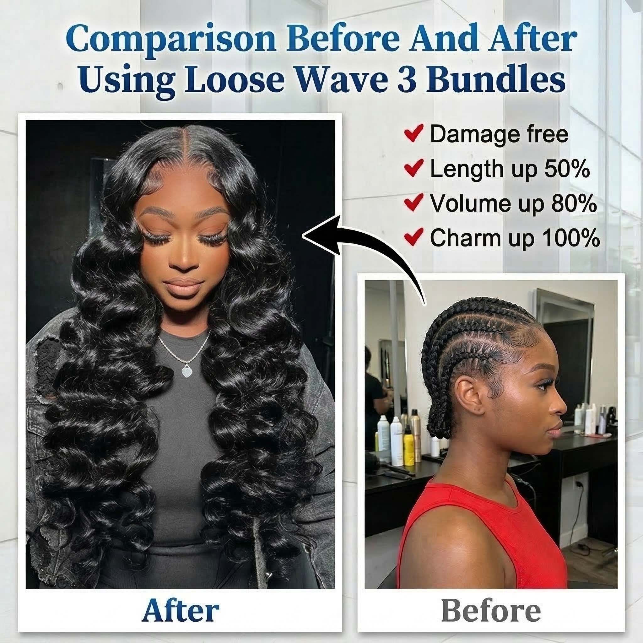 30 40 Inch Loose Wave Bundles  - Deep Wave 3 Bundles With Closure ulasan dan harga