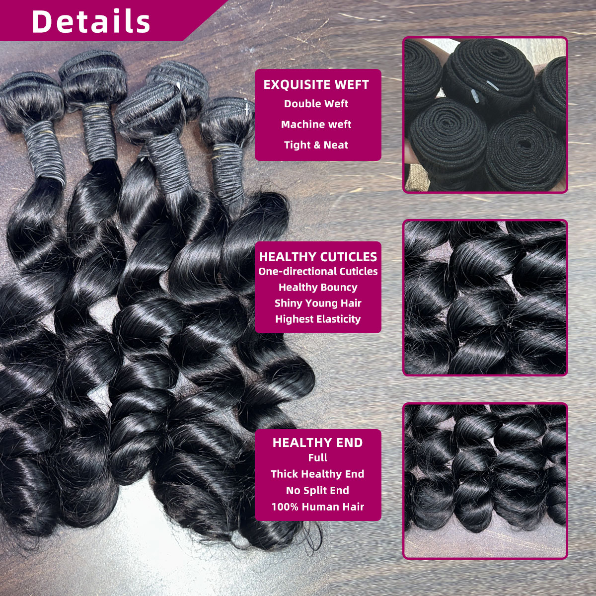 30 40 Inch Loose Wave Bundles  - Deep Wave 3 Bundles With Closure ulasan dan harga