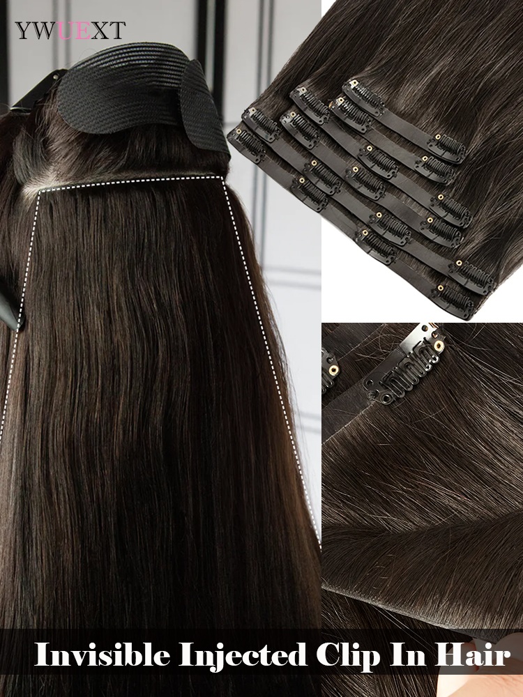 Ekstensi Rambut Clip-in Tak Te - Seamless Clip In Hair Extensions Human Hair ulasan dan harga