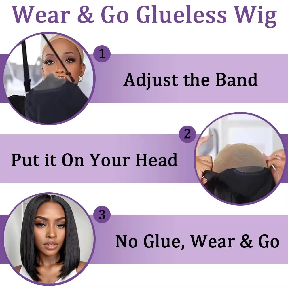 Wig Rambut Asli Tanpa Lem, Sud - Human Hair Wigs ulasan dan harga