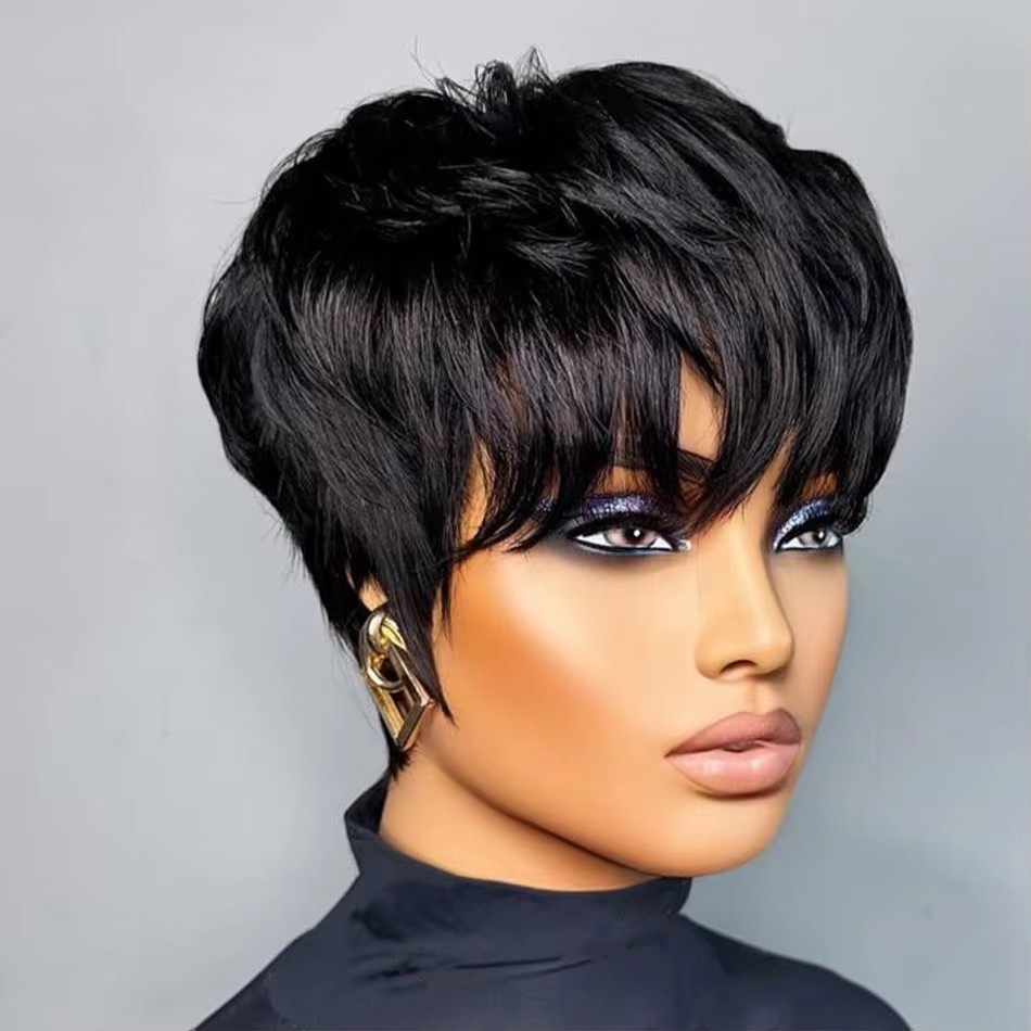 Wig rambut manusia pendek mode - Short Pixie Cut Wig Human Hair Cheap ulasan dan harga
