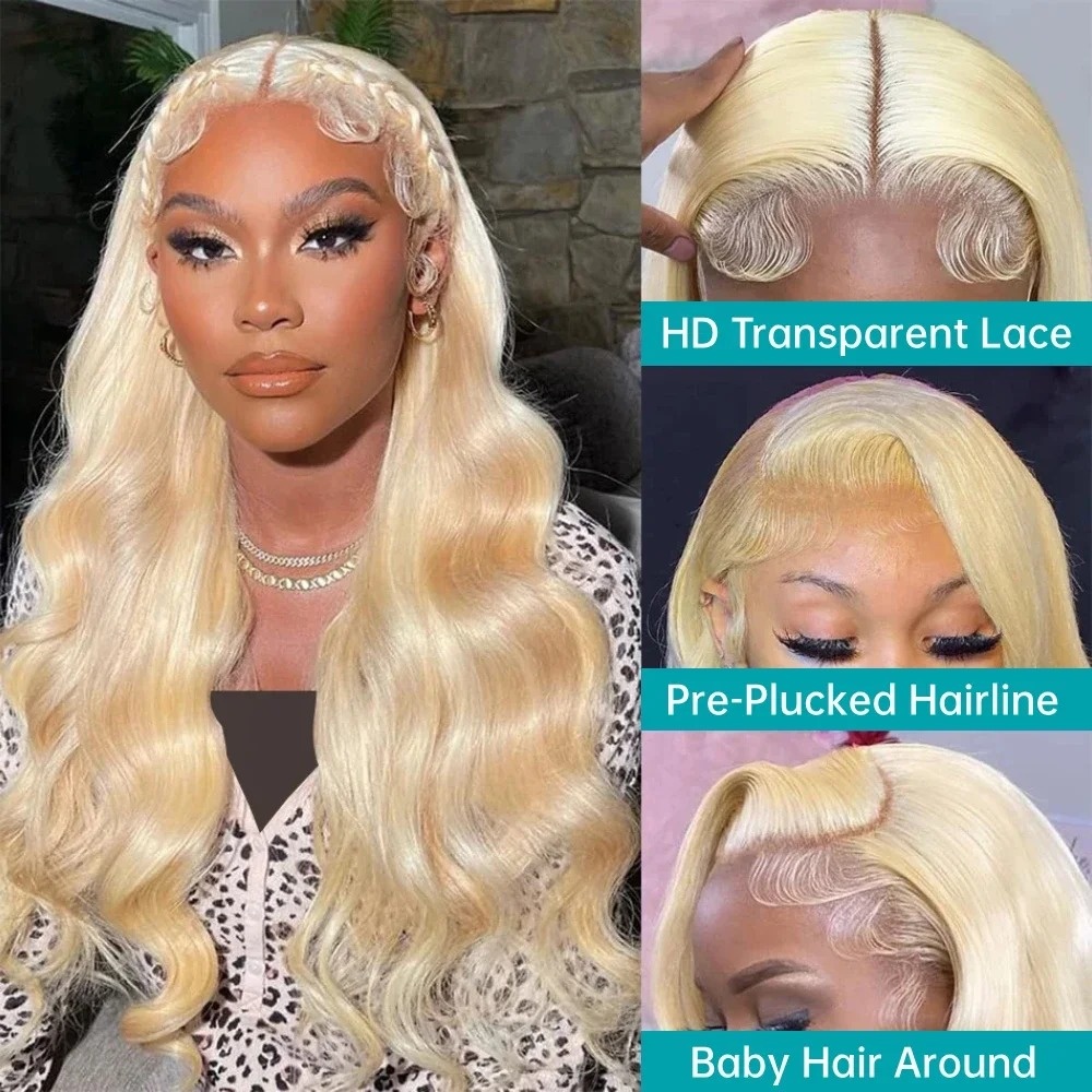 Wig Rambut Manusia Blonde Body - 613 Blonde Body Wave Lace Front Wig ulasan dan harga
