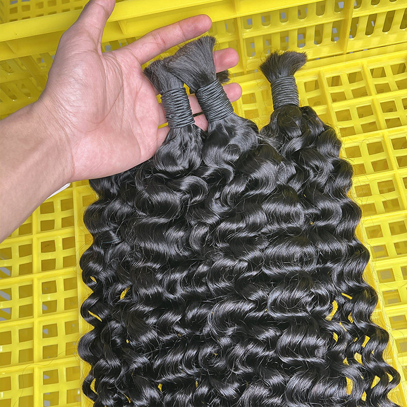 Rambut Manusia 100% Asli untuk - Water Wave Bulk Human Hair For Braiding ulasan dan harga