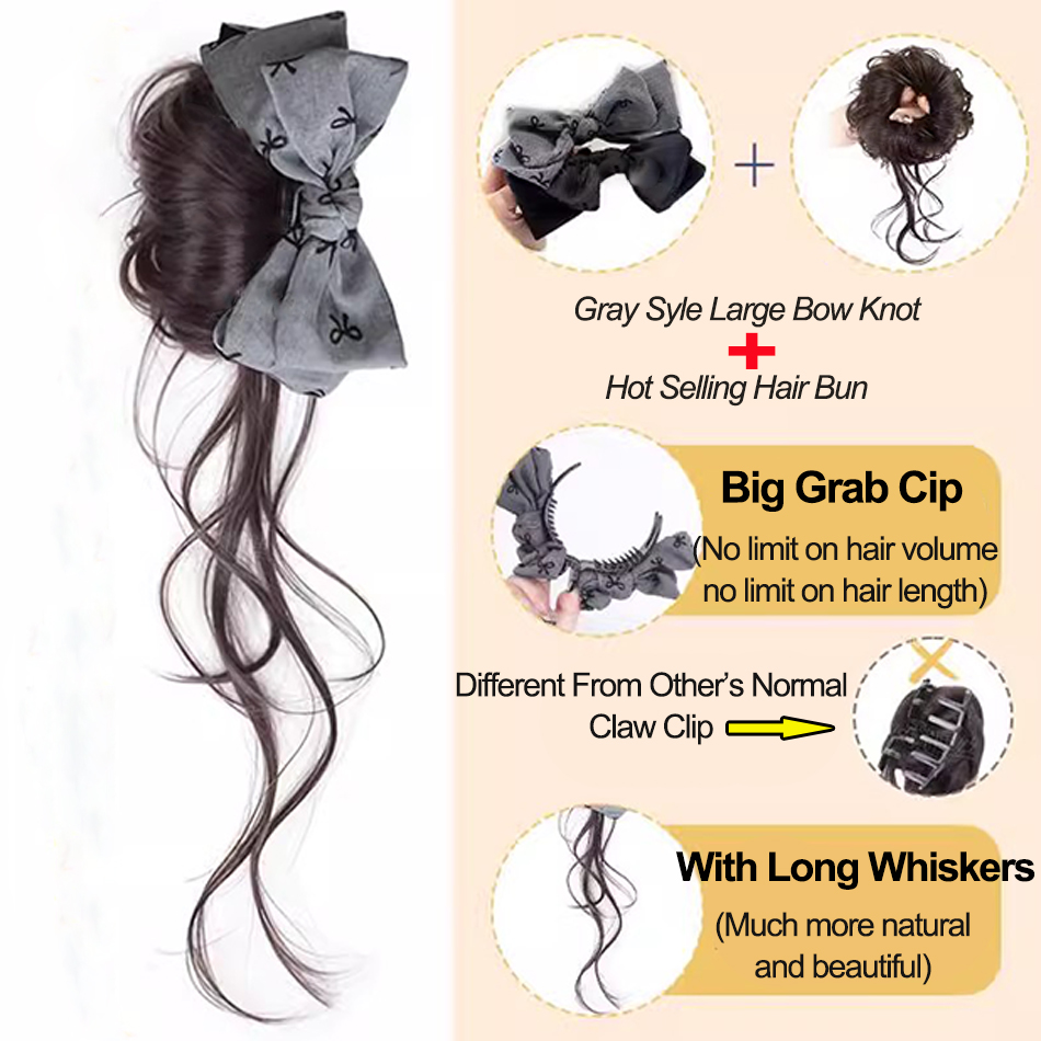 Rambut Sintetis Sanggul Eksten - Claw Clip Messy Bun Hair Piece ulasan dan harga