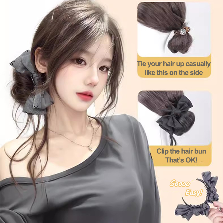 Rambut Sintetis Sanggul Eksten - Claw Clip Messy Bun Hair Piece ulasan dan harga