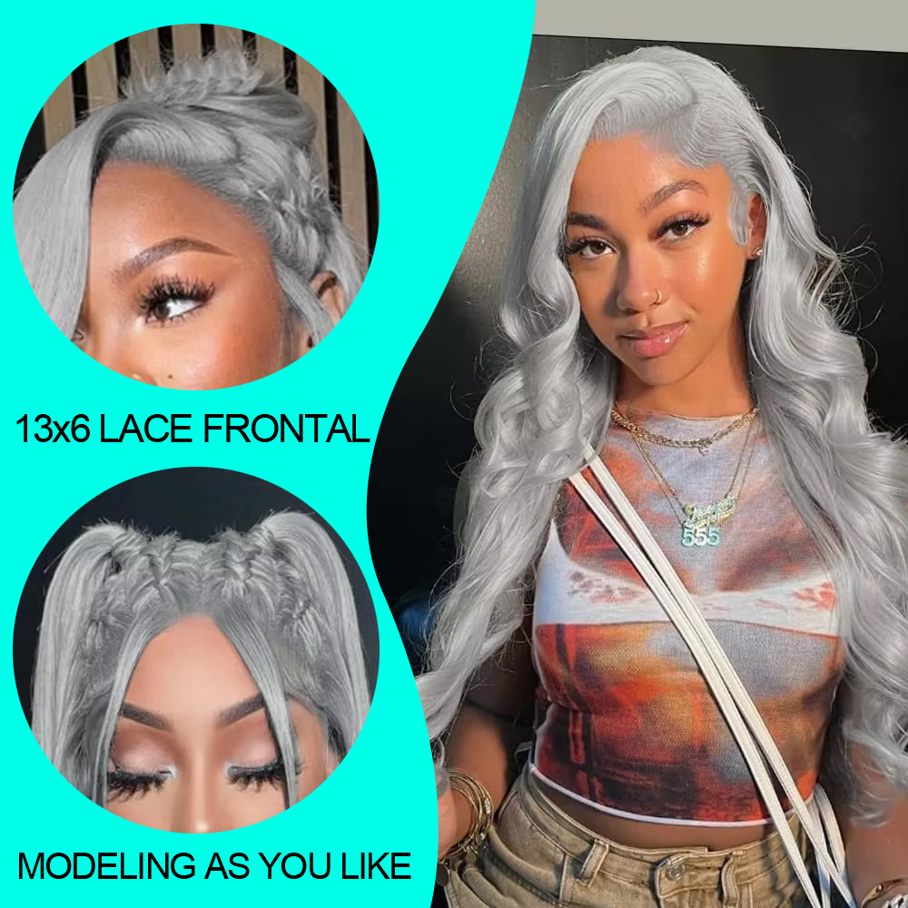 Wig Renda Depan 13X4 Abu-abu P - 613 Blonde Body Wave Lace Front Wig ulasan dan harga