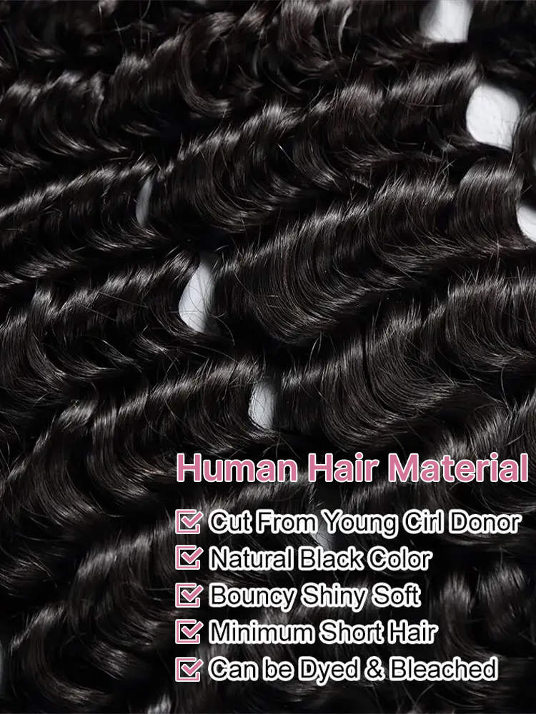 Wig Rambut Manusia Deep Wave K - Water Wave Bulk Human Hair For Braiding ulasan dan harga