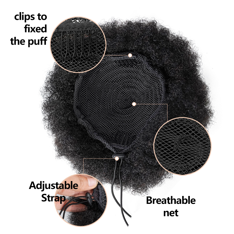 Rambut Sanggul Afro Puff 8 Inc - Drawstring Afro Curly Puff Ponytail ulasan dan harga
