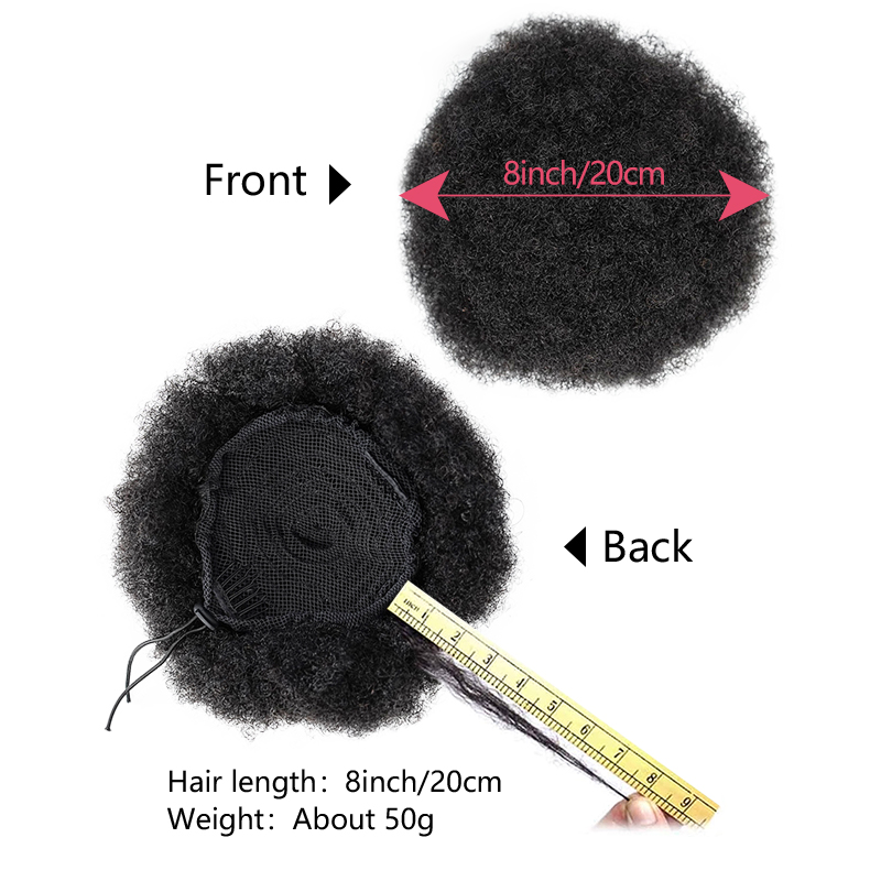 Rambut Sanggul Afro Puff 8 Inc - Drawstring Afro Curly Puff Ponytail ulasan dan harga