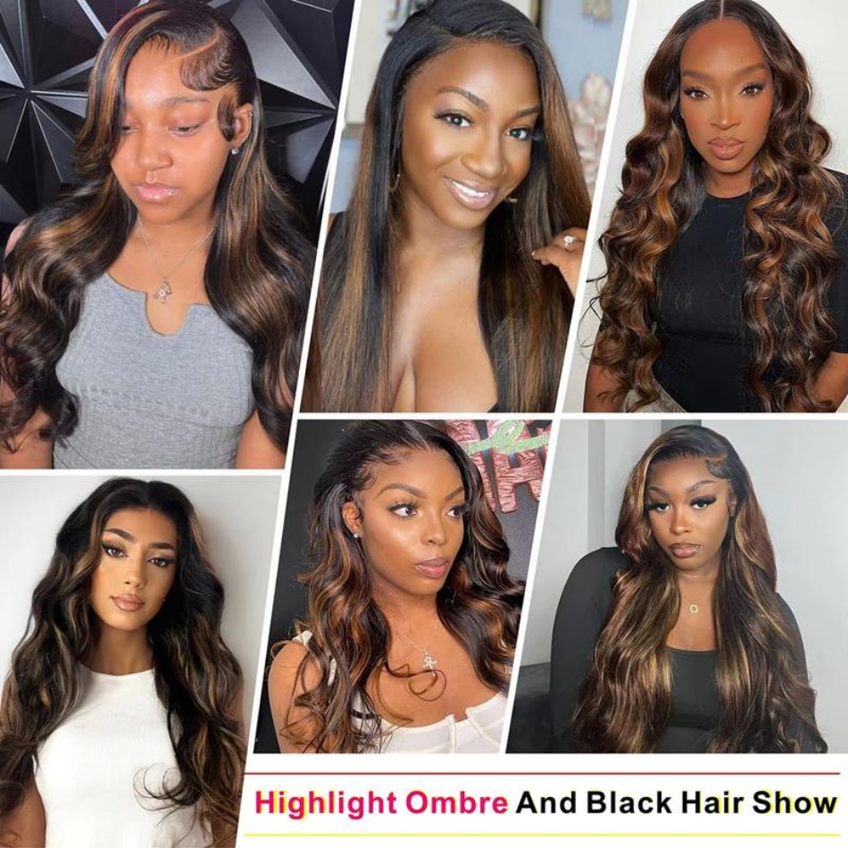 Wig Rambut Manusia Ombre Body  - Lace Front Wigs ulasan dan harga