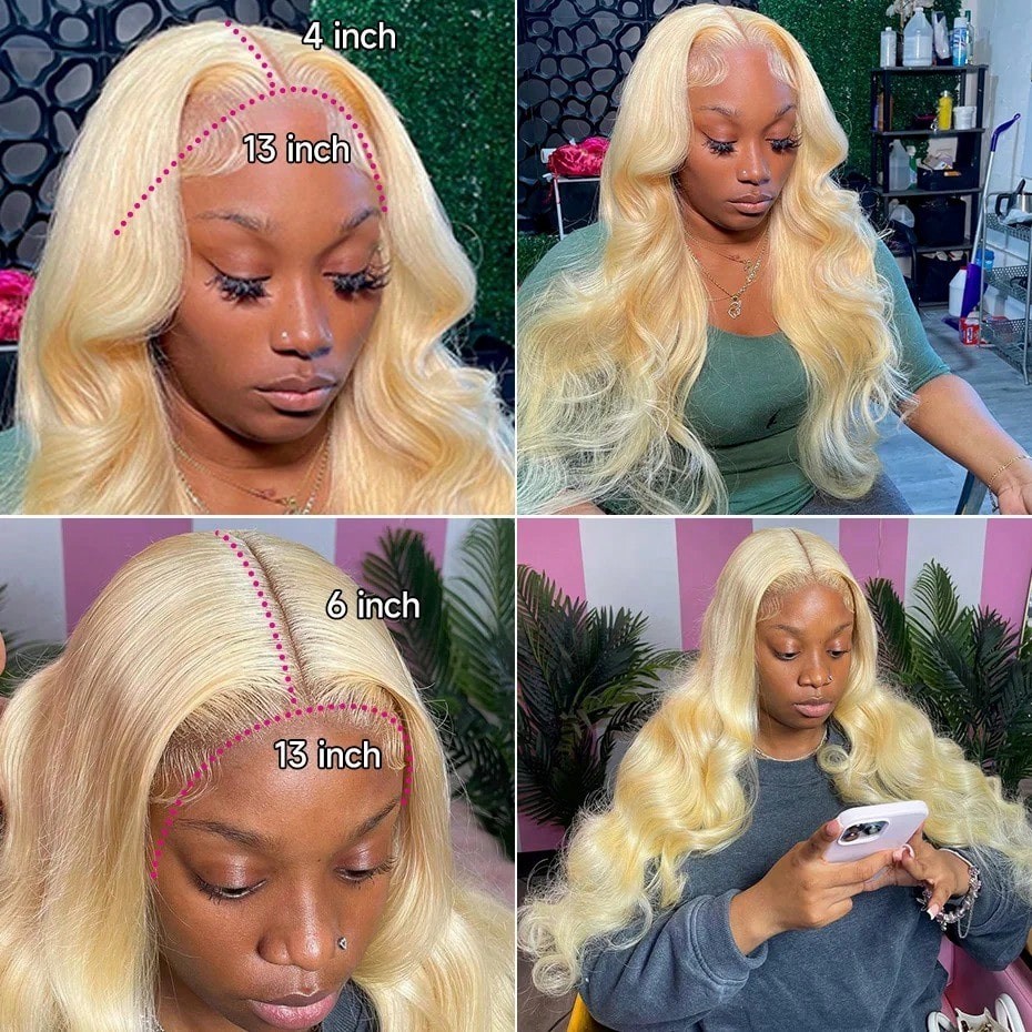 Wig Rambut Asli 613 13x6 Lace  - 613 Blonde Body Wave Lace Front Wig ulasan dan harga