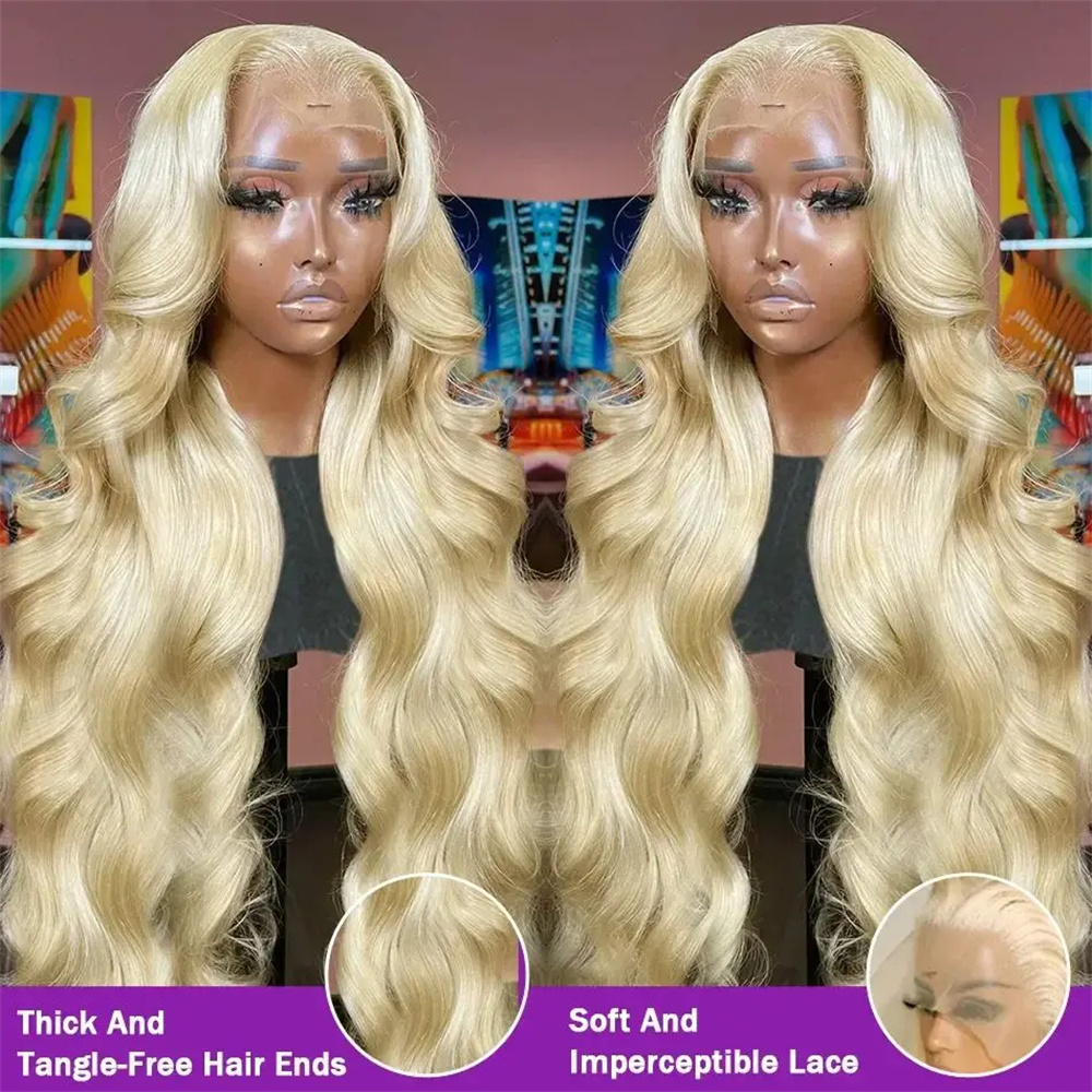 Finros Wig Rambut Manusia Depa - 613 Blonde Body Wave Lace Front Wig ulasan dan harga