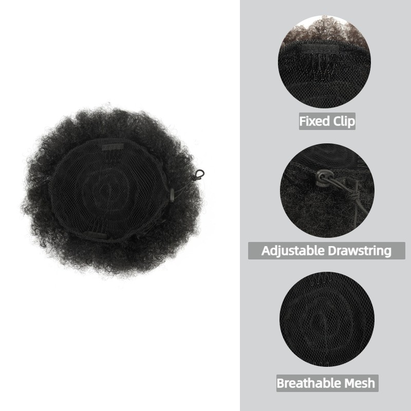 Ekstensi Rambut Afro Puff Draw - Drawstring Afro Curly Puff Ponytail ulasan dan harga