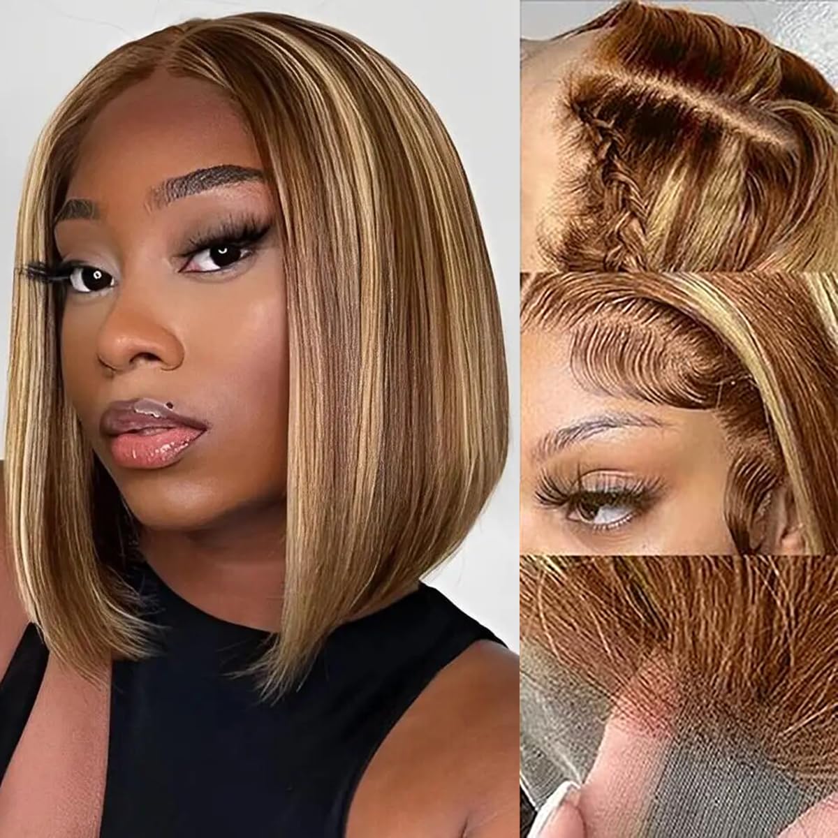 Wig Bob Rambut Asli 13x4 HD La - Pre Parted 13X4 Lace Front Bob Wig ulasan dan harga