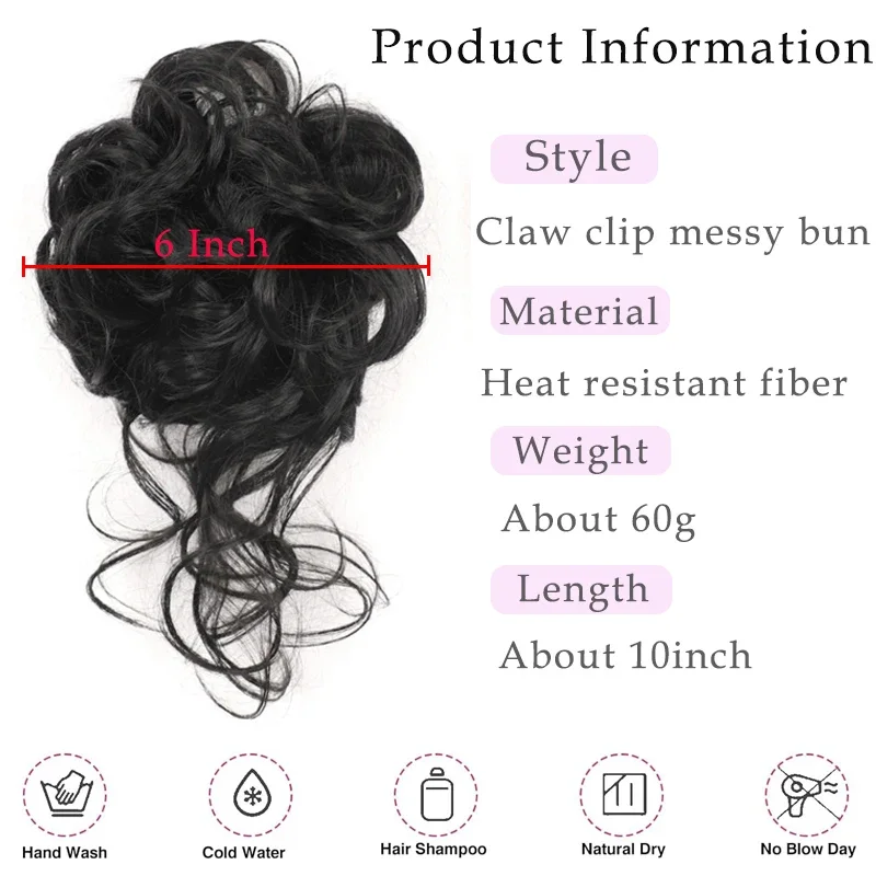 Rambut Berantakan Sanggul Poto - Claw Clip Messy Bun Hair Piece ulasan dan harga