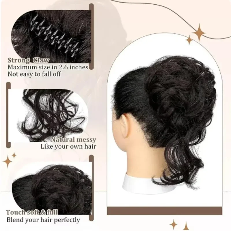 Rambut Berantakan Sanggul Poto - Claw Clip Messy Bun Hair Piece ulasan dan harga