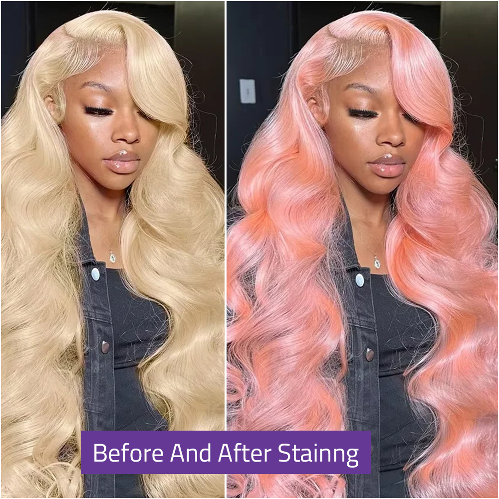 613 13x6 HD Wig Rambut Manusia - 613 Blonde Body Wave Lace Front Wig ulasan dan harga