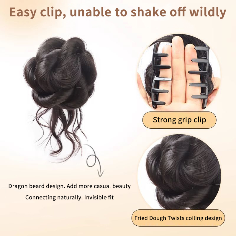 Poni Rambut Sintetis Baru, San - Claw Clip Messy Bun Hair Piece ulasan dan harga