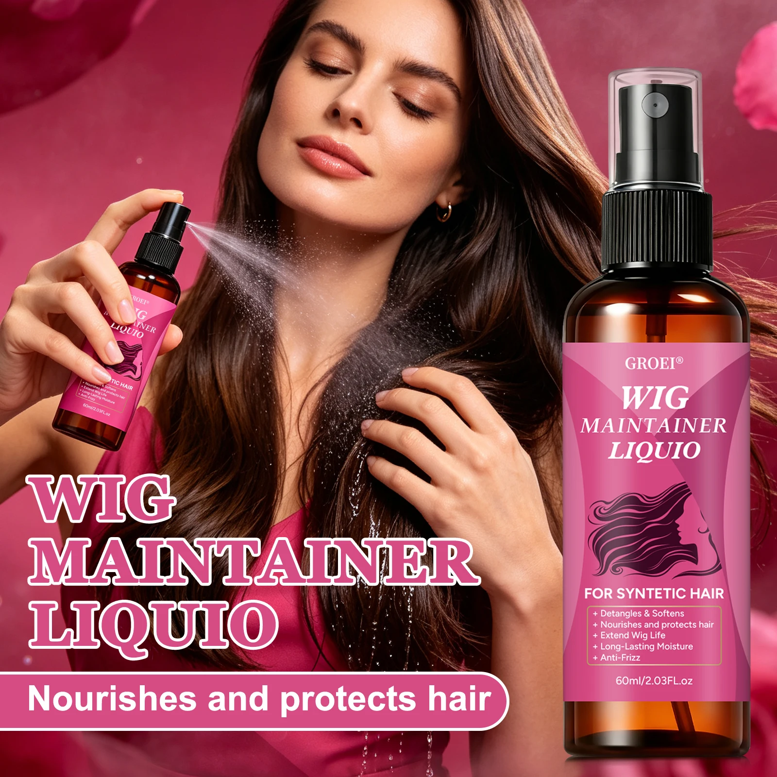 GROEI Semprotan Perawatan Wig  - Synthetic Wigs ulasan dan harga