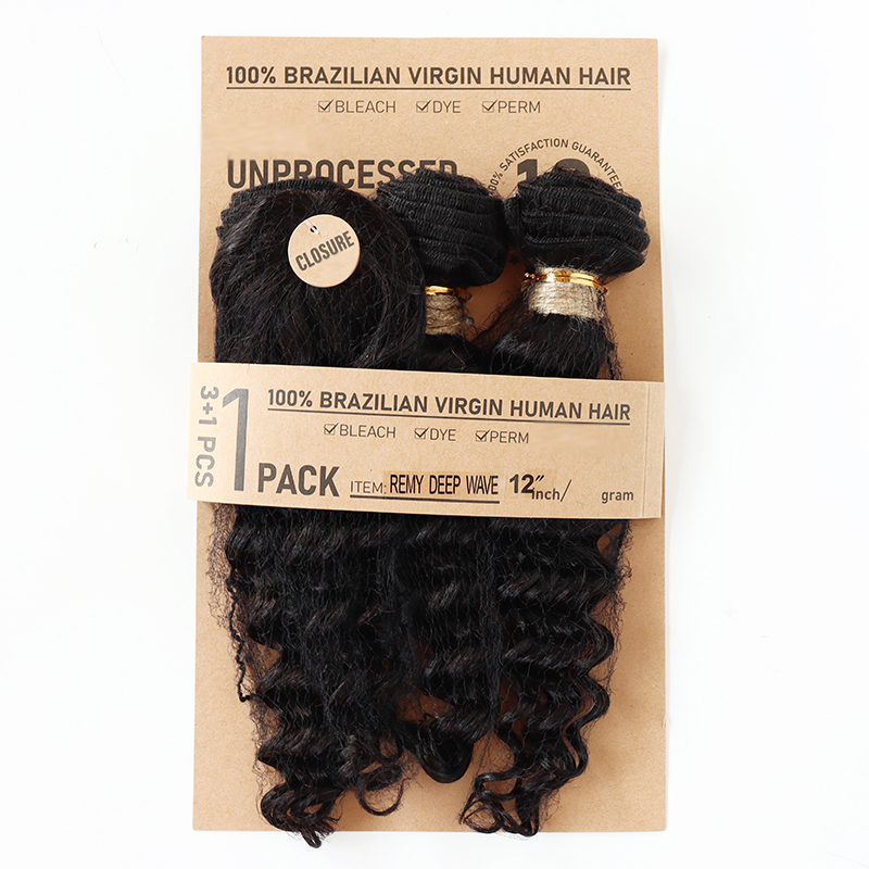 Rambut Manusia Deep Wave Body  - Deep Wave 3 Bundles With Closure ulasan dan harga
