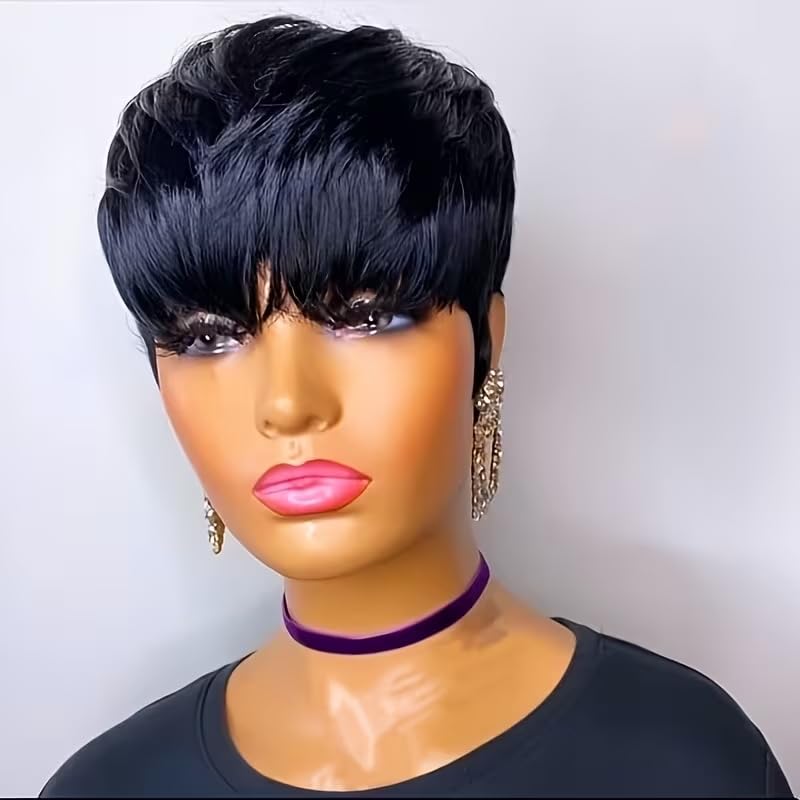 Wig Rambut Asli Model Pixie Cu - Short Pixie Cut Wig Human Hair Cheap ulasan dan harga