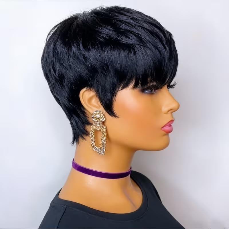 Wig Rambut Asli Model Pixie Cu - Short Pixie Cut Wig Human Hair Cheap ulasan dan harga