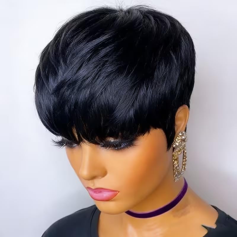 Wig Rambut Asli Model Pixie Cu - Short Pixie Cut Wig Human Hair Cheap ulasan dan harga